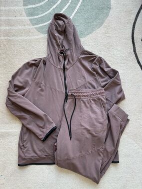 Nike Women's Mauve Track Hoodie and Joggers Set